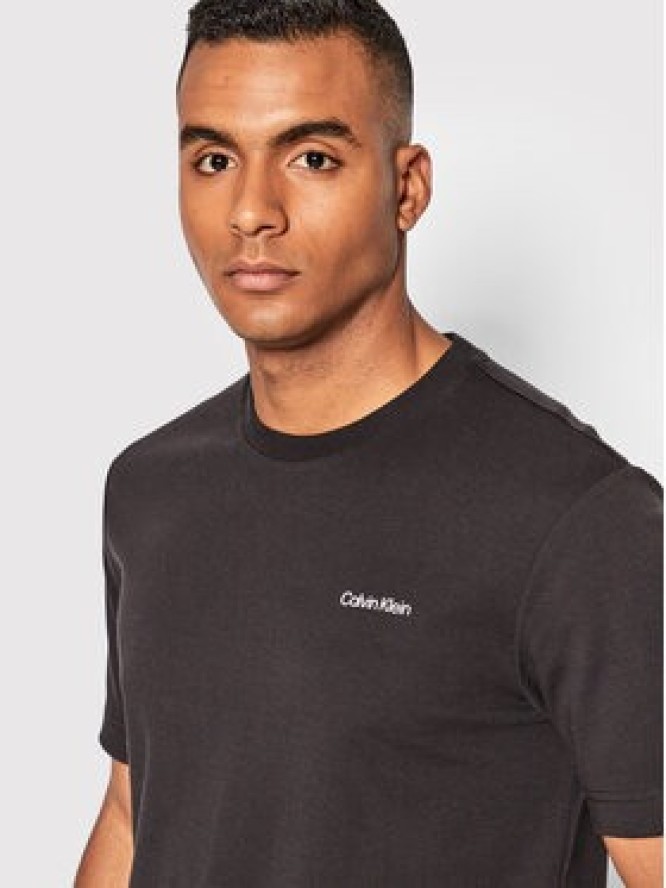 Calvin Klein T-Shirt Micro Logo Interlock K10K109894 Czarny Regular Fit
