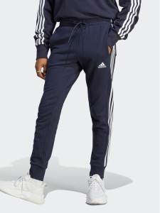 adidas Spodnie dresowe Essentials French Terry Tapered Cuff 3-Stripes Joggers IC9406 Niebieski Regular Fit