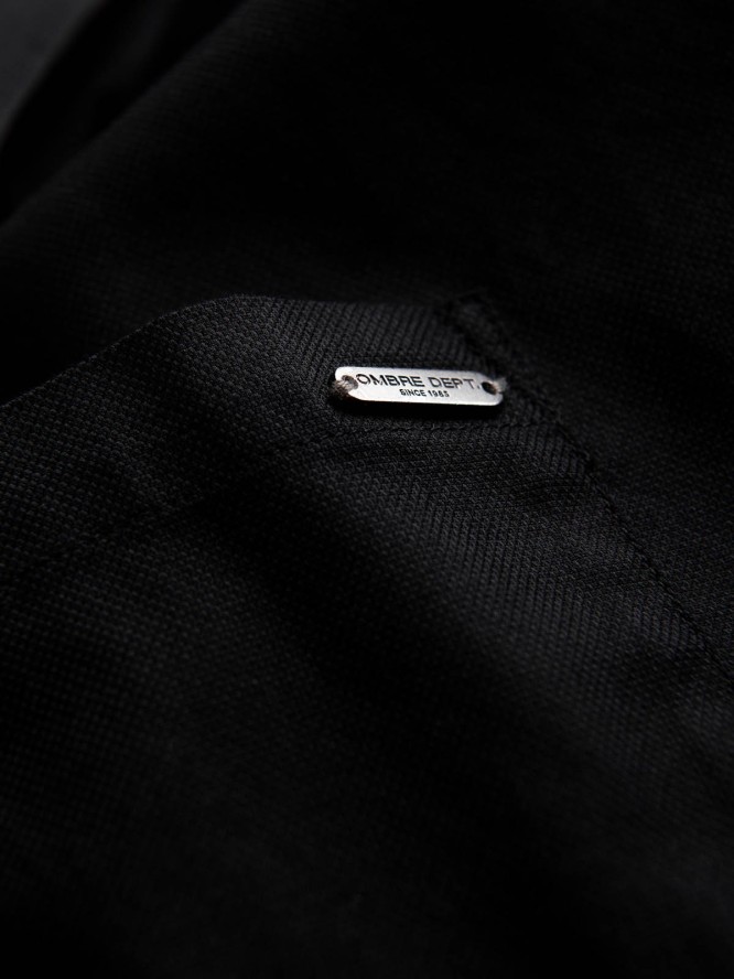 Bawełniana męska koszula z kieszenią REGULAR FIT - czarna V1 OM-SHCS-0147 - XXL