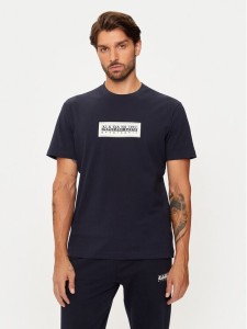 Napapijri T-Shirt S-box Logo NP0A4I3L Granatowy Regular Fit