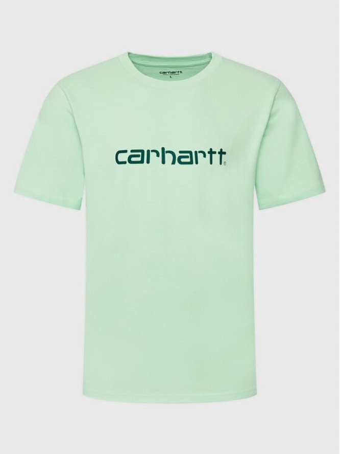 Carhartt WIP T-Shirt Script I031047 Zielony Regular Fit