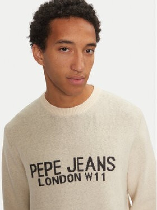 Pepe Jeans Sweter Cardin PM702466 Écru Regular Fit