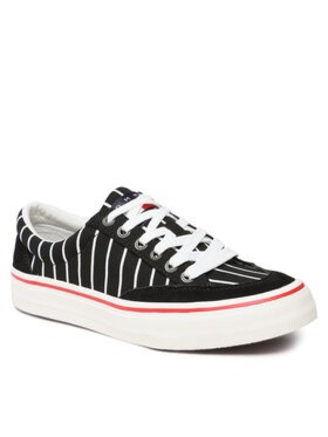 Tommy Jeans Tenisówki Skate Canvas Stripes EM0EM01153 Czarny