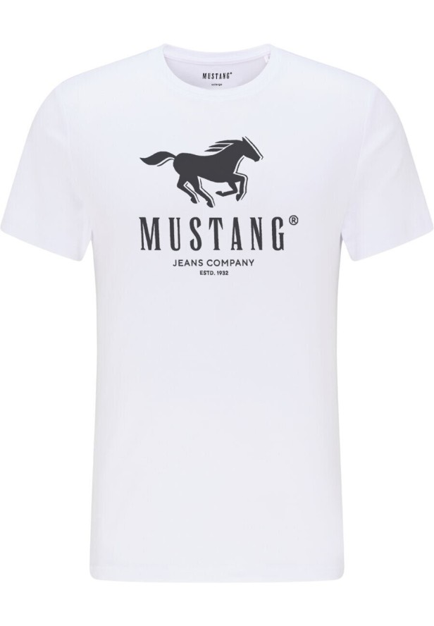 MUSTANG ALEX C PRINT MĘSKI T-SHIRT KOSZULA LOGO TEE GENERAL WHITE 1015051 2045