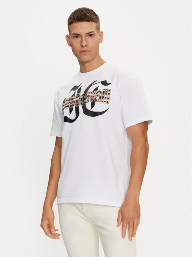 Just Cavalli T-Shirt 76OAHG12 Biały Regular Fit
