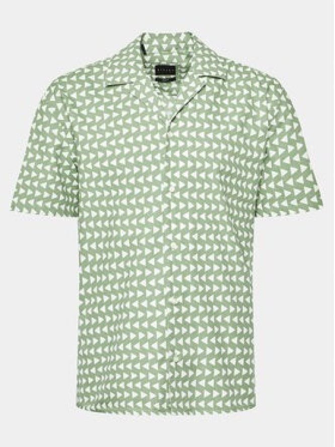 Sisley Koszula 5WTRSQ021 Zielony Regular Fit