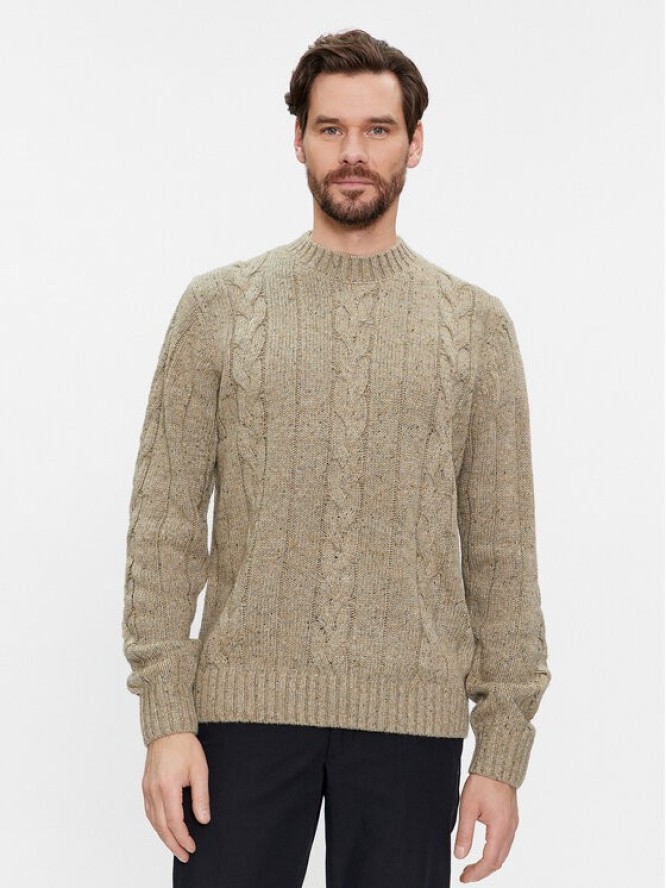 Jack&Jones Sweter 12247818 Beżowy Regular Fit