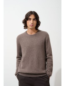 AUTHENTIC CASHMERE Kaszmirowy sweter "Victo" w kolorze brązowym rozmiar: XL