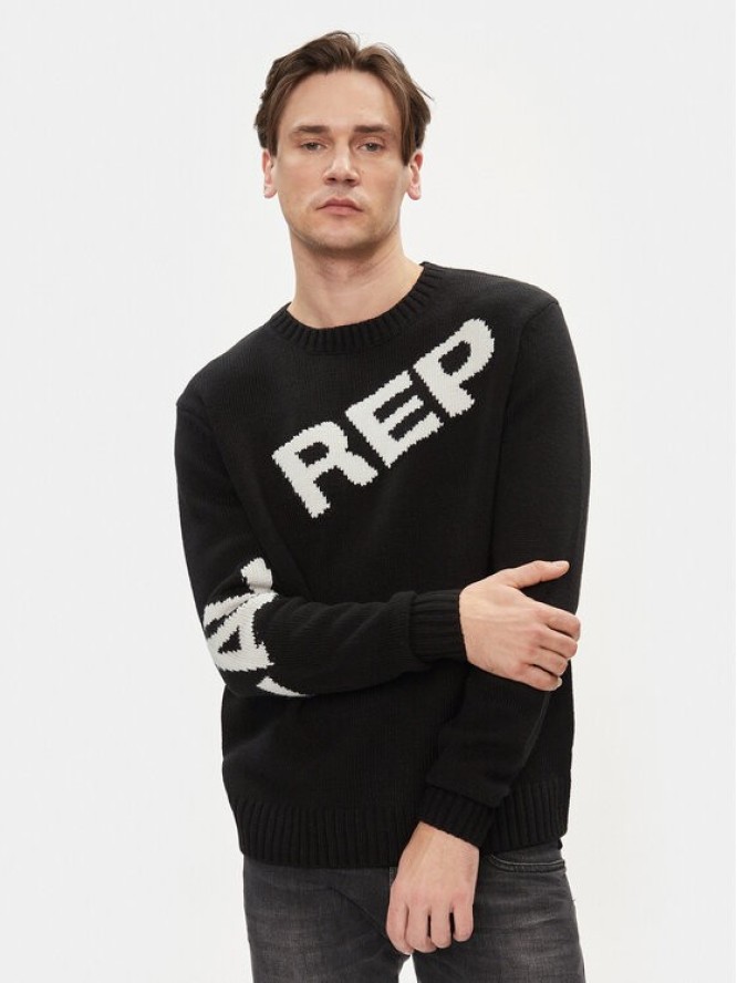 Replay Sweter UK2514.000.G2897J Czarny Regular Fit