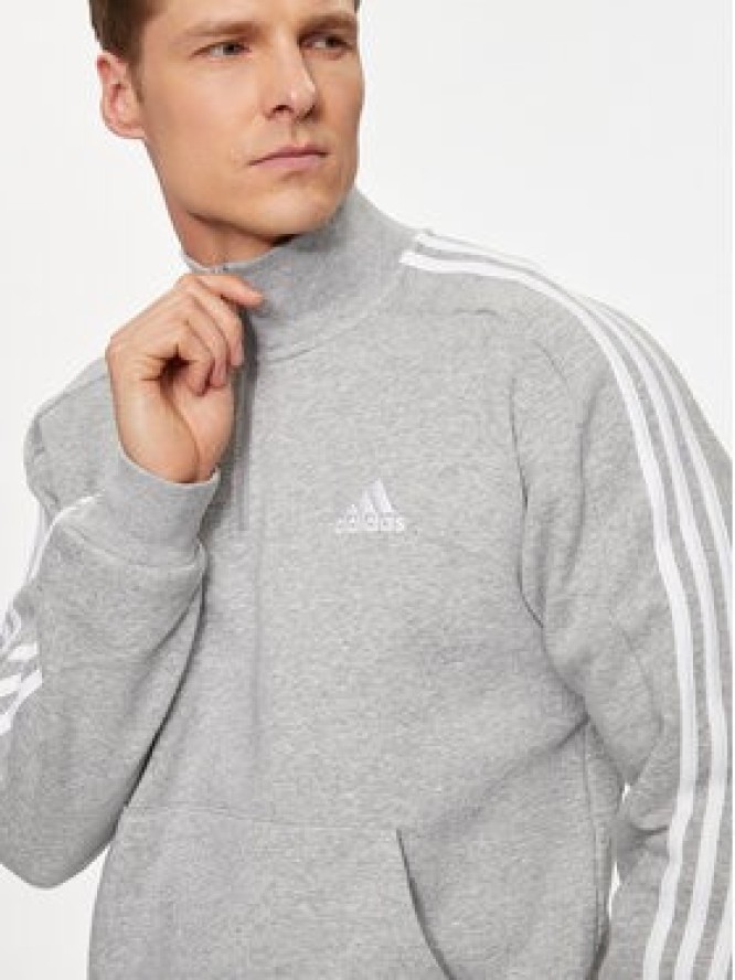 adidas Bluza Essentials Fleece 3-Stripes IJ8905 Szary Regular Fit