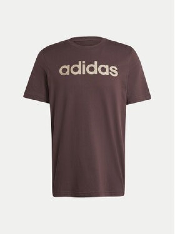 adidas T-Shirt Essentials Linear Logo IZ4768 Brązowy Regular Fit