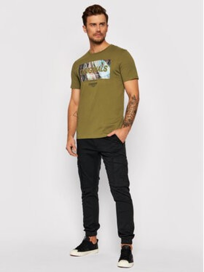 Jack&Jones T-Shirt Swirl 12193665 Zielony Regular Fit