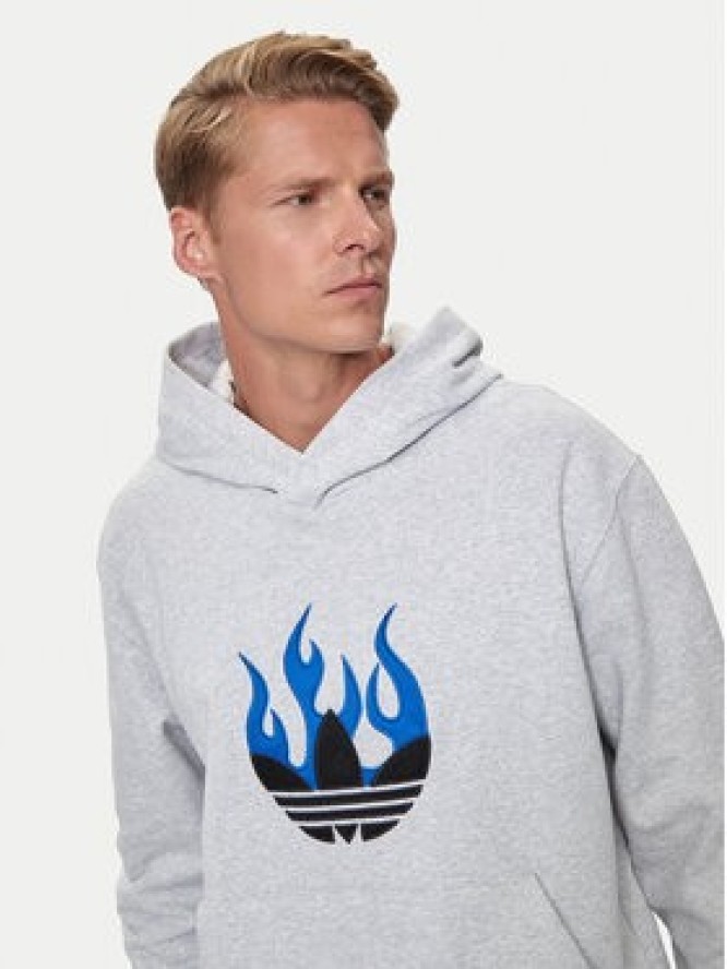 adidas Bluza Flames Logo IS2947 Szary Regular Fit