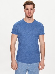 Tommy Jeans T-Shirt Jaspe DM0DM09586 Niebieski Slim Fit