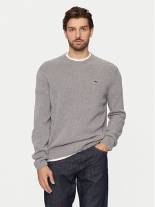 Lacoste Sweter AH2916 Szary Regular Fit