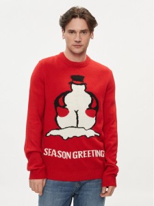 Only & Sons Sweter Xmas 22023350 Czerwony Regular Fit