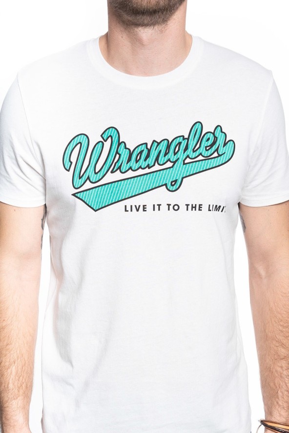 MĘSKI T-SHIRT WRANGLER SS LIVE IT TEE OFF WHITE W7E8D3737