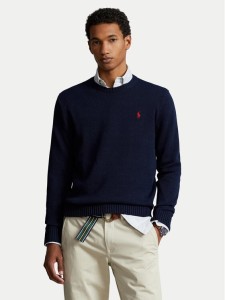 Polo Ralph Lauren Sweter Classic 710810846001 Granatowy Regular Fit