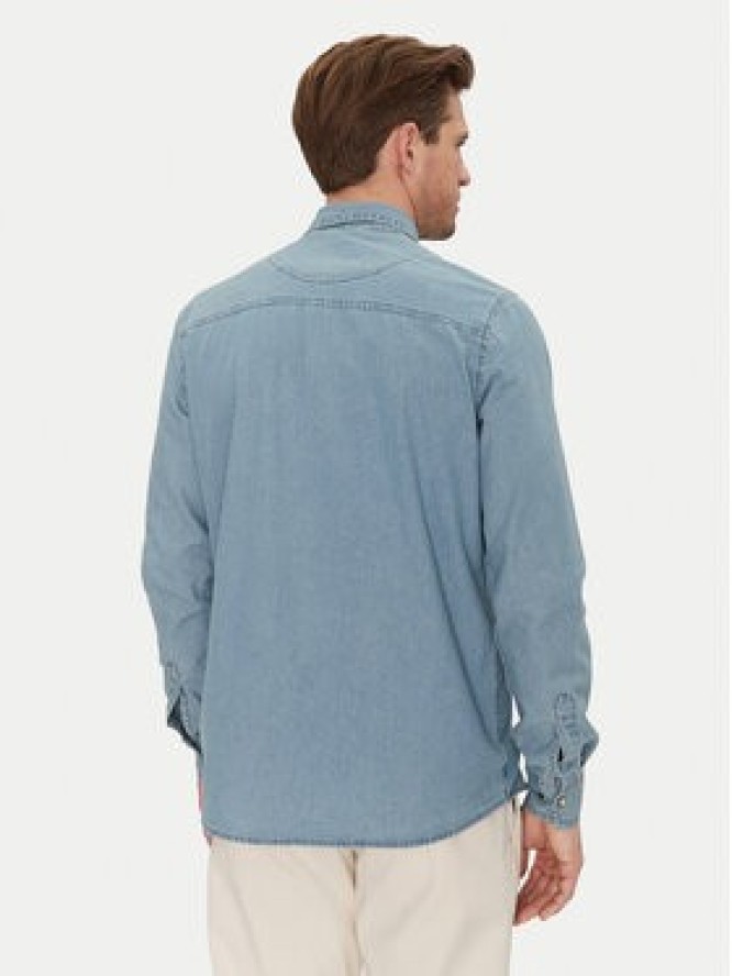 INDICODE Koszula jeansowa Ask 20-605 Niebieski Slim Fit