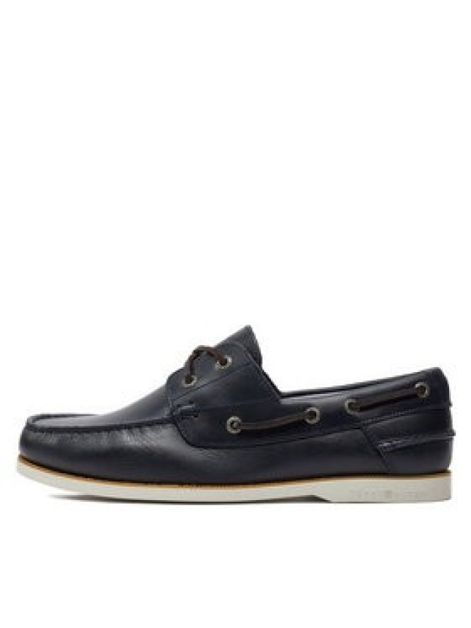 Tommy Hilfiger Mokasyny Th Boat Shoe Core Leather FM0FM04506 Granatowy