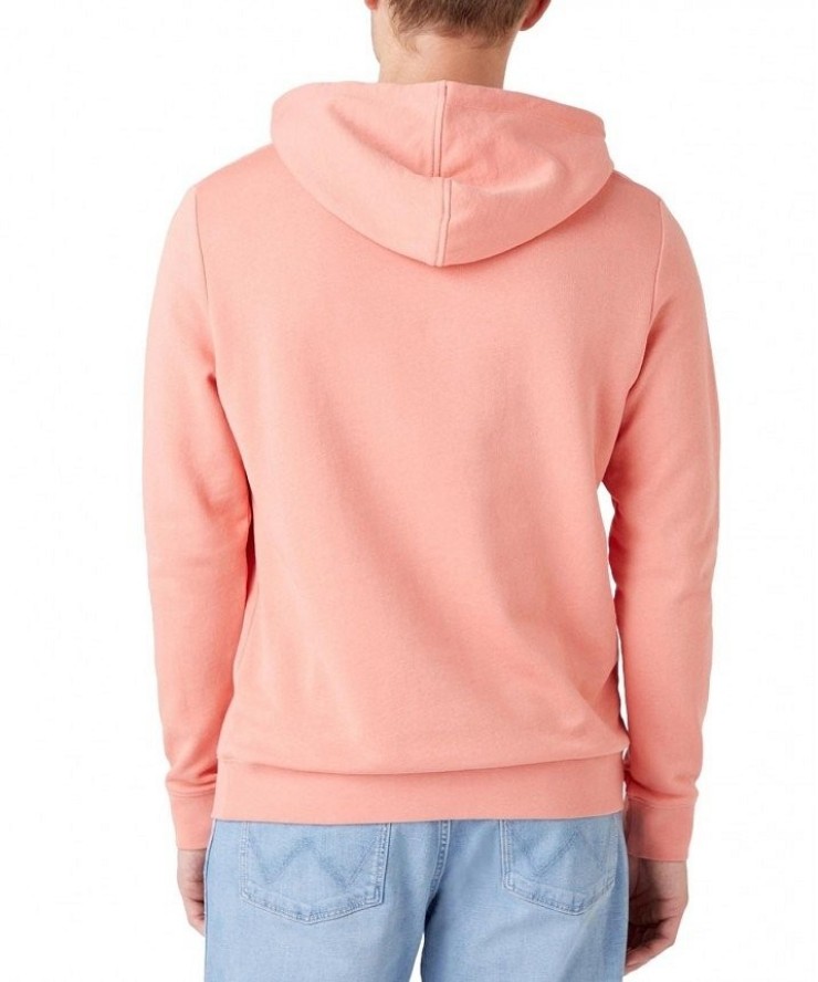 WRANGLER RAINBOW HOODIE MĘSKA BLUZA Z KAPTUREM LOGO SPICED CORAL W6H8HAX6Y