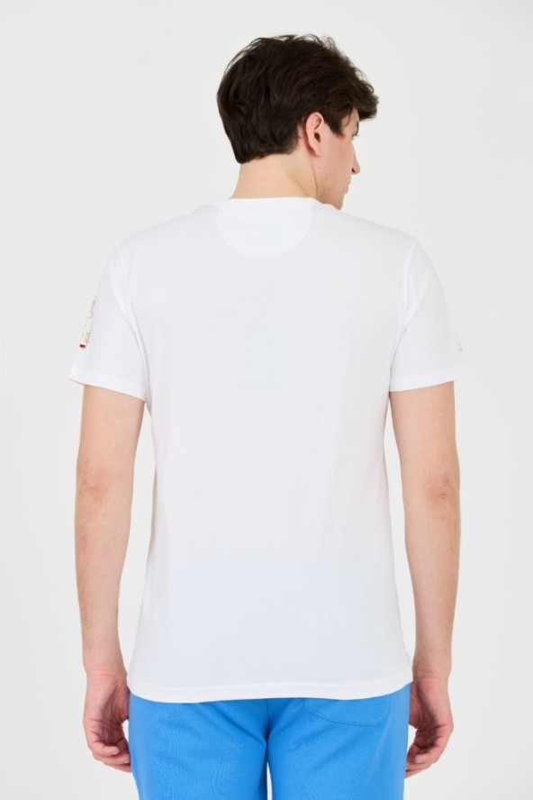 LA MARTINA Biały t-shirt Jersey