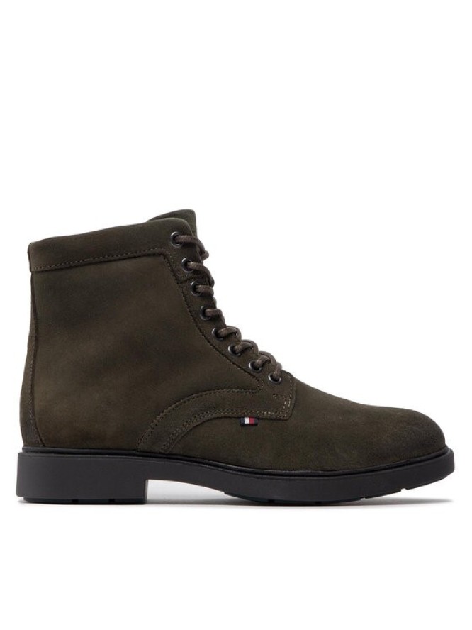 Tommy Hilfiger Kozaki Elevated Rounded Suede Lace Boot FM0FM04185 Zielony