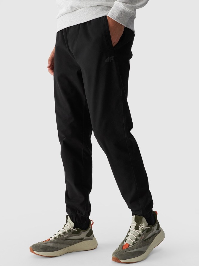 Spodnie casual joggery męskie - czarne