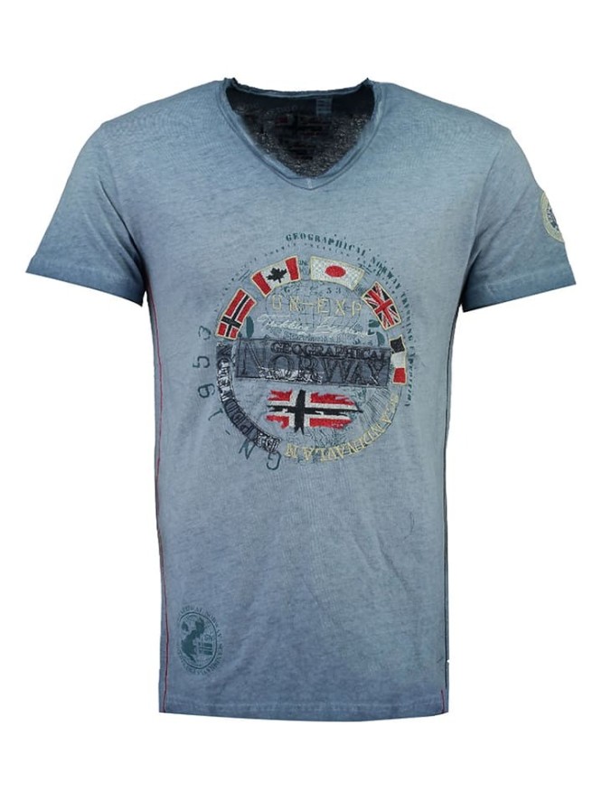Geographical Norway Koszulka "Jimpeach" w kolorze niebieskim rozmiar: XL