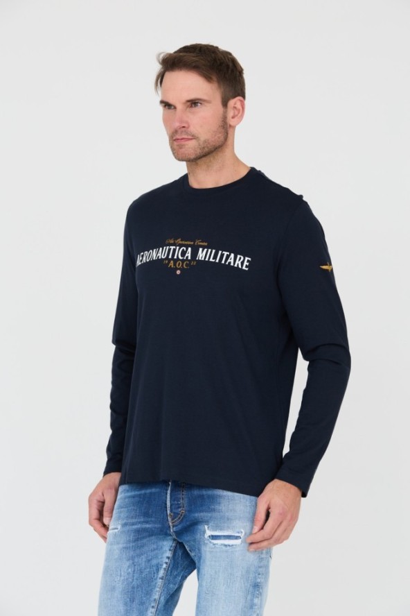 AERONAUTICA MILITARE Granatowy longsleeve A.O.C.