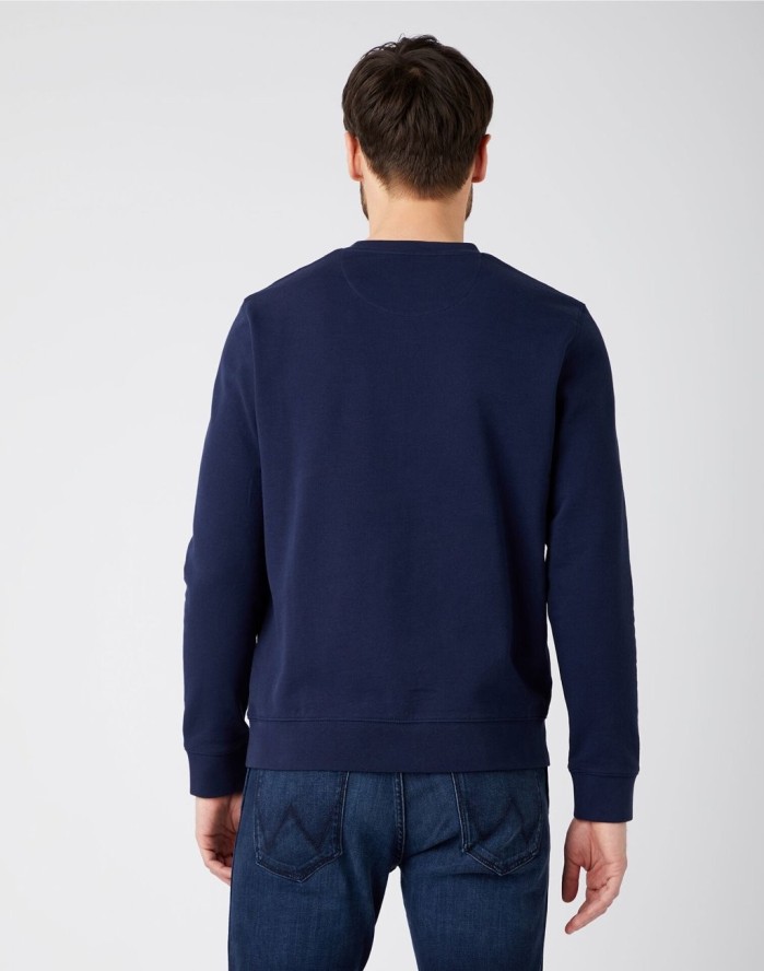 WRANGLER CREW SWEAT MĘSKA BLUZA KLASYCZNA NAVY W6M8HY114