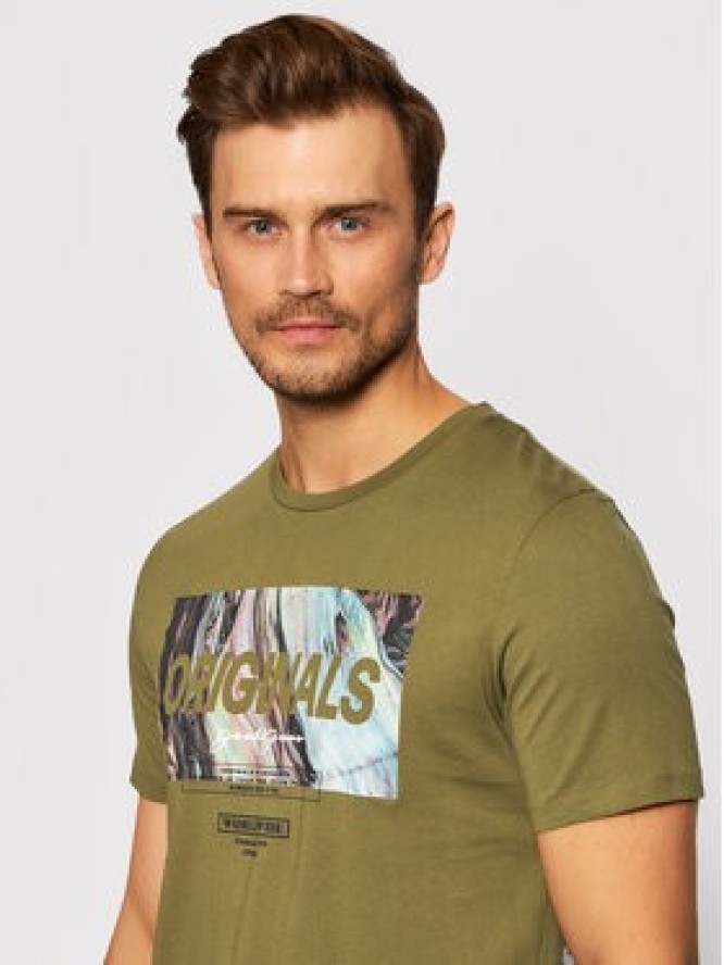Jack&Jones T-Shirt Swirl 12193665 Zielony Regular Fit