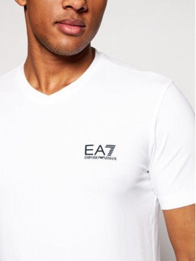 EA7 Emporio Armani T-Shirt 8NPT53 PJM5Z 1100 Biały Regular Fit