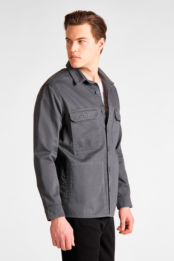 LEE WORKWEAR OVERSHIRT MĘSKA KOSZULA STEEL GREY L68DLD90 112117095