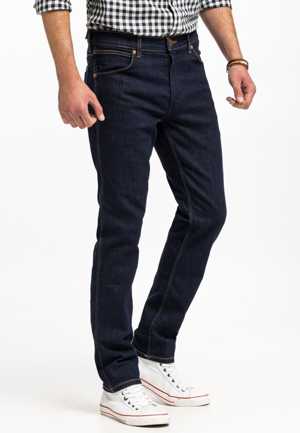 WRANGLER GREENSBORO MĘSKIE SPODNIE JEANSOWE JEANSY DŻINSY RINSE BLUE W15QSQX36