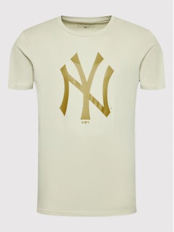 New Era T-Shirt New York Yankees MLB Logo 12033497 Beżowy Regular Fit