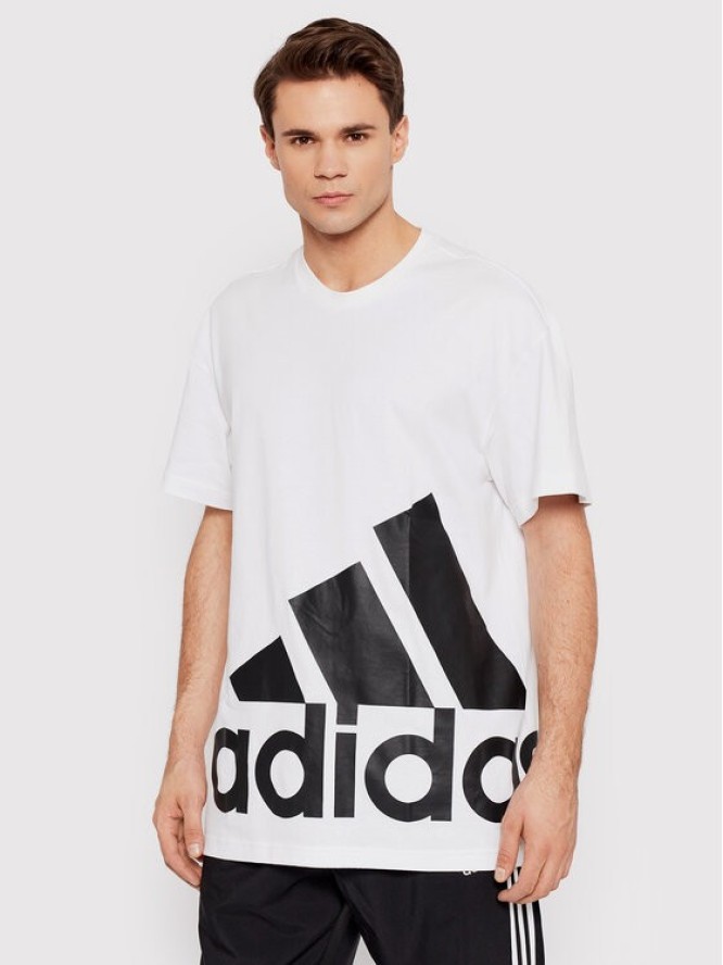 adidas T-Shirt Essentials Giant Logo HE1829 Biały Relaxed Fit