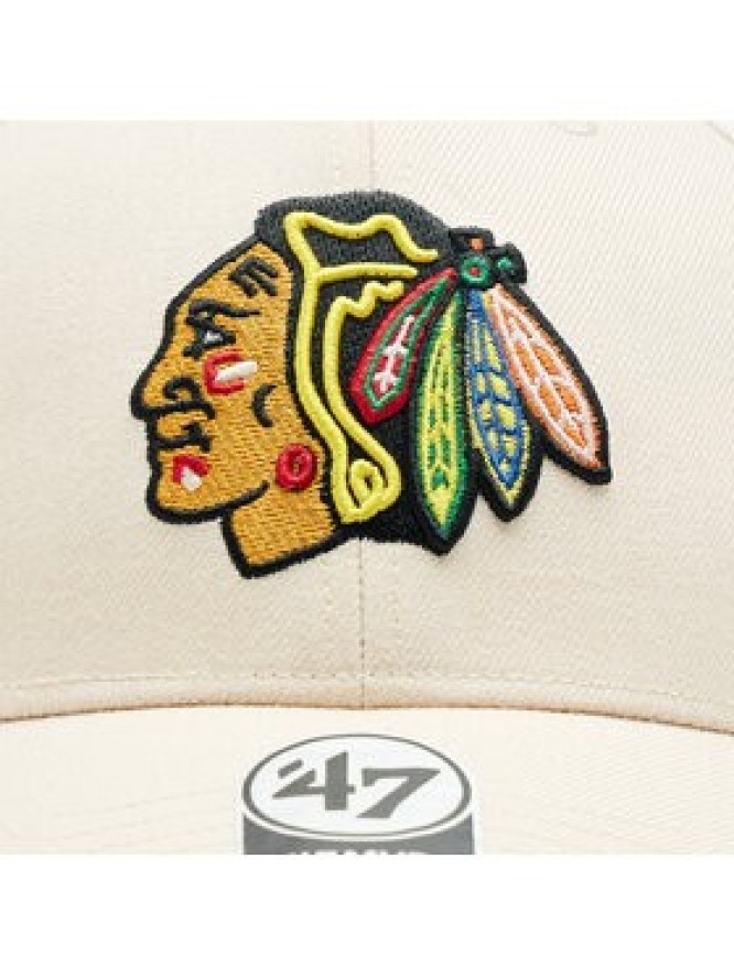 47 Brand Czapka z daszkiem NHL Chicago Blackhawks '47 MVP SNAPBACK H-MVPSP04WBP-NTB Beżowy