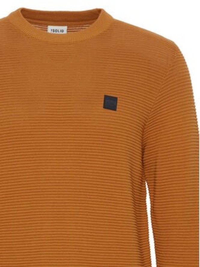 Solid Sweter 21106094 Żółty Regular Fit