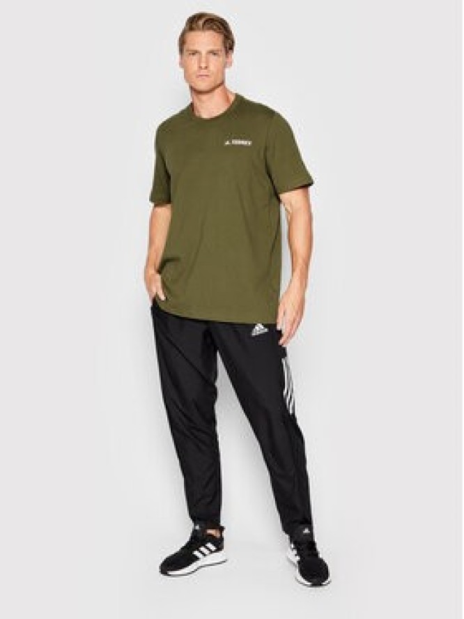 adidas T-Shirt Terrex Mountain Graphic HE1768 Zielony Regular Fit