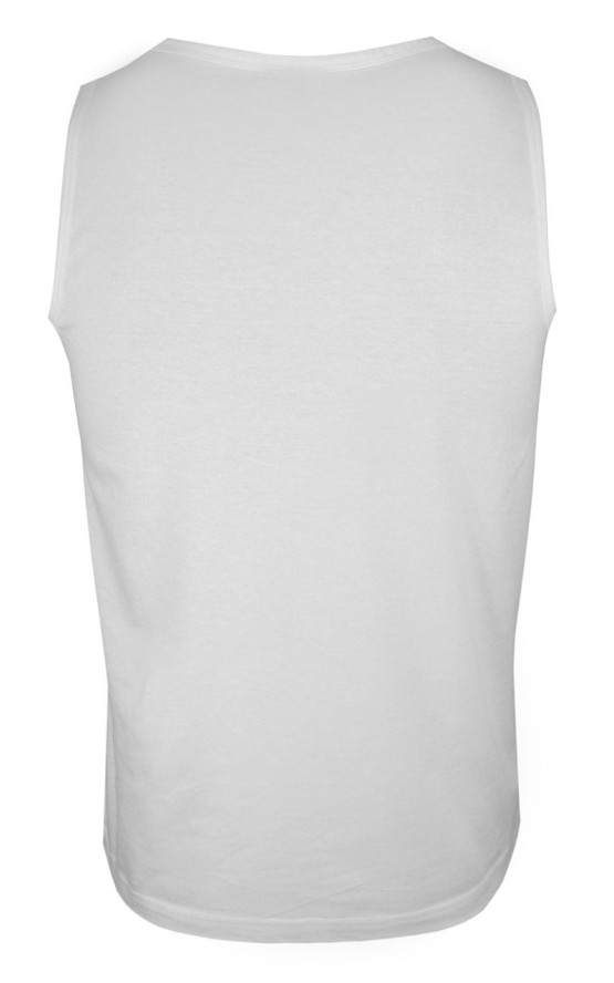 Biały Bawełniany T-Shirt (TANK TOP) Męski Bez Nadruku -STEDMAN- Koszulka, Bez Rękawów, Bezrękawnik