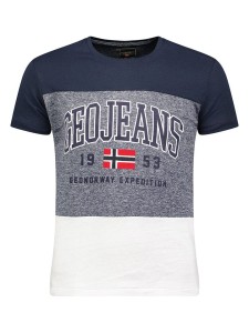 Geographical Norway Koszulka w kolorze granatowo-szarym rozmiar: L