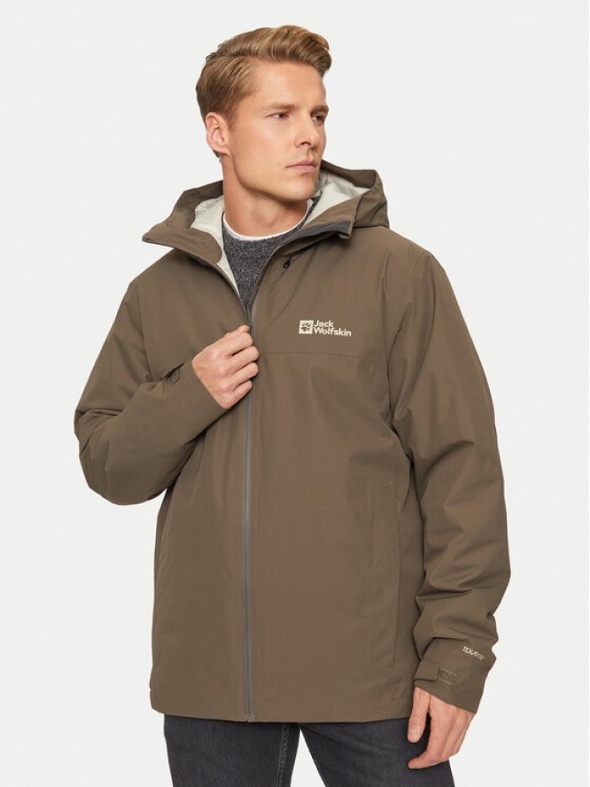 Jack Wolfskin Kurtka przeciwdeszczowa Wisper Ins A61870 Brązowy Regular Fit