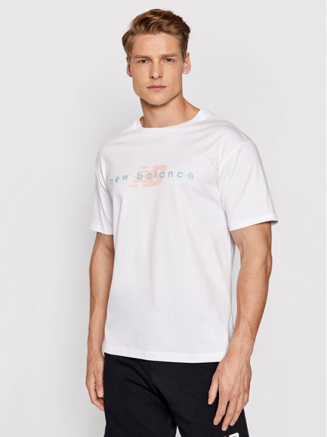 New Balance T-Shirt MT01516 Biały Relaxed Fit