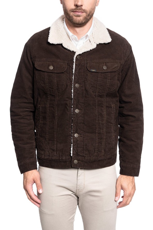 MĘSKA KURTKA ZIMOWA LEE SHERPA JACKET WINTER BROWN L87AQM52