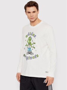 adidas Longsleeve Stoked Alien HC7142 Biały Regular Fit