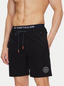 Tom Tailor Szorty kąpielowe 1045606 Czarny Regular Fit