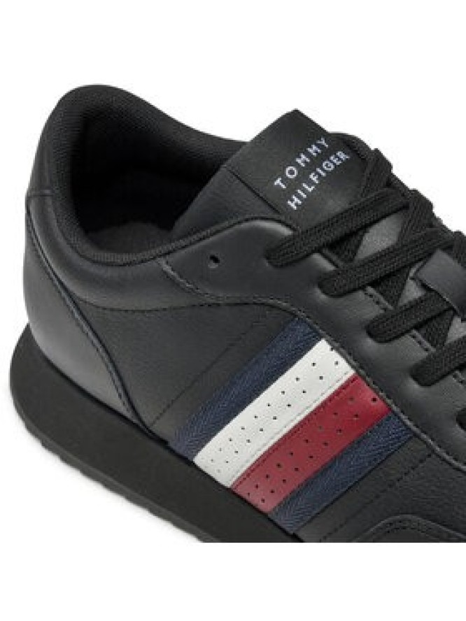 Tommy Hilfiger Sneakersy Runner Evo Lth Mix Ess FM0FM05121 Czarny