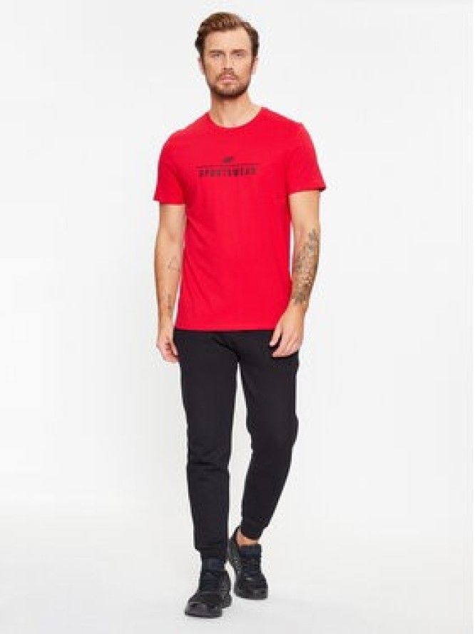 4F T-Shirt 4FAW23TTSHM0878 Czerwony Regular Fit