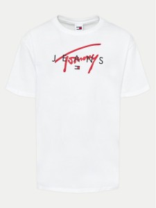 Tommy Jeans T-Shirt Signature Twist DM0DM19683 Biały Regular Fit